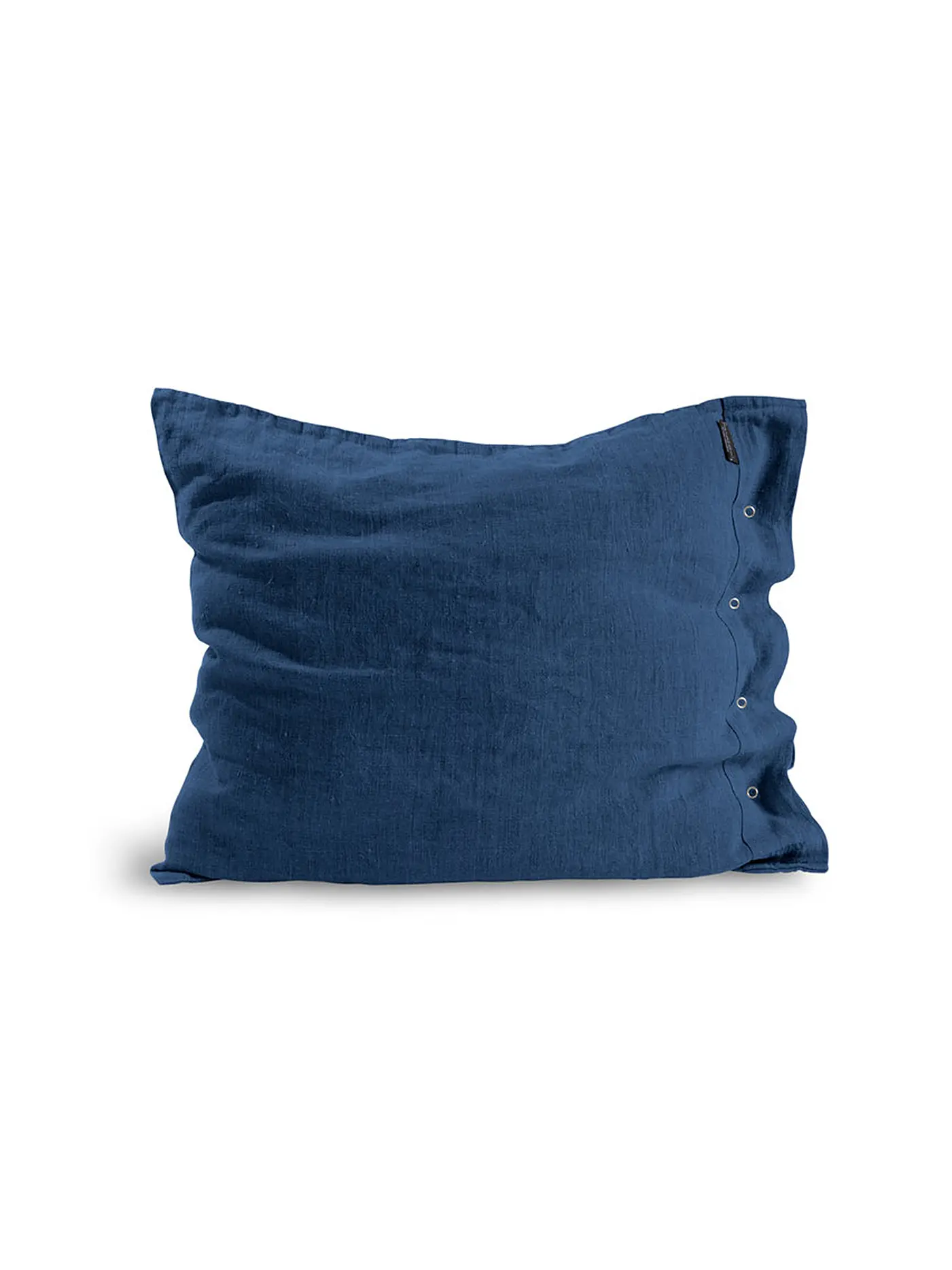 LOVELY LINEN | Leinen-Kissenbezug 70x90cm (Light Grey) | dunkelblau